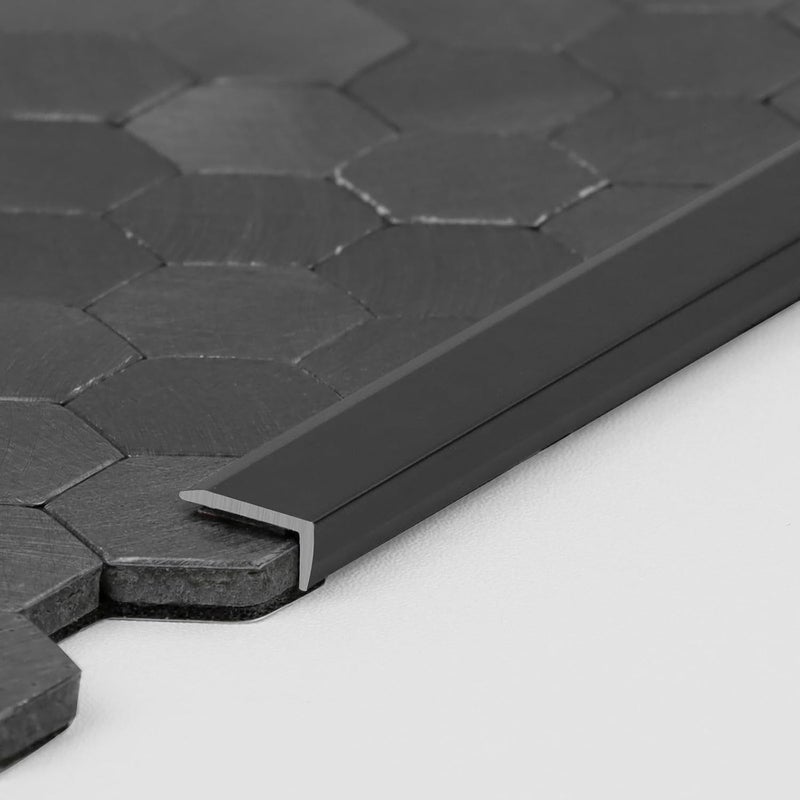 SELECT LIGHTING Peel and Stick Metal Edge for Hexagon Tiles (Brushed Black,10 Piece) - Image 1